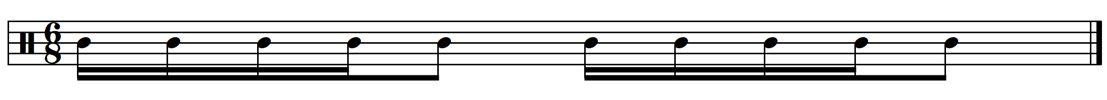 rhythmic dictation compound duple meter example 6